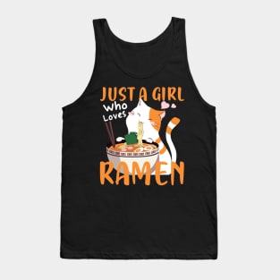 Love Kawaii Ramen Noodle Soup Cat Japan Gift Tank Top